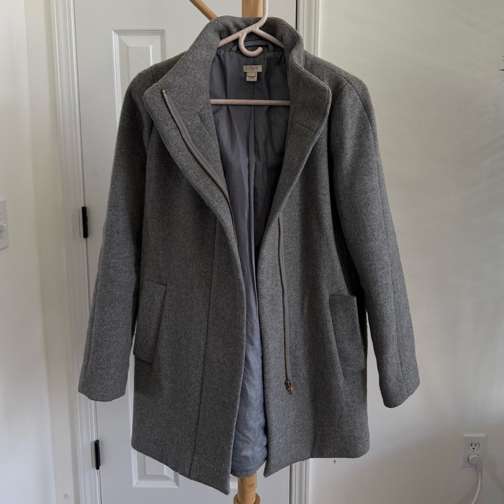 J Crew Gray Wool-Blend Pea Coat